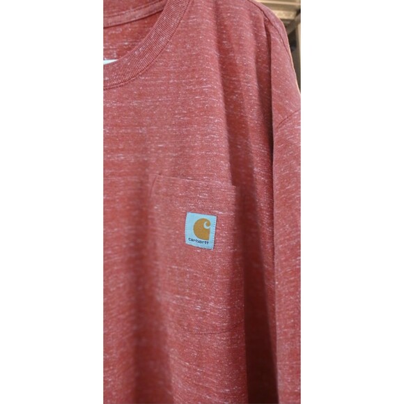 Carhartt Men’s 2XL Red Heather Pocket T-Shirt Original Fit Workwear Logo EUC - Picture 4 of 7